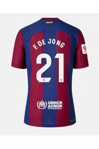 Barcelona Frenkie de Jong #21 Jalkapallovaatteet Naisten Kotipaita 2023-24 Lyhythihainen